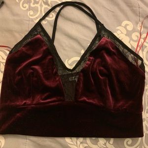 Charlotte Russe velvet crop top